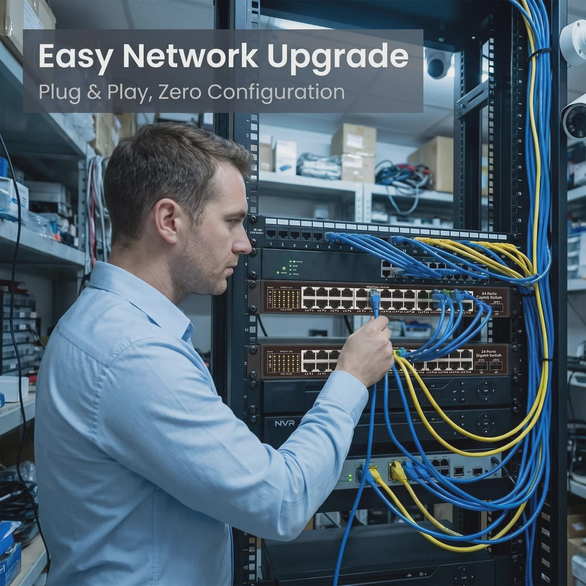 24-Poorts Gigabit Netwerk Switch met 2 SFP Poorten, 52Gbps Bandbreedte & Bliksembeveiliging