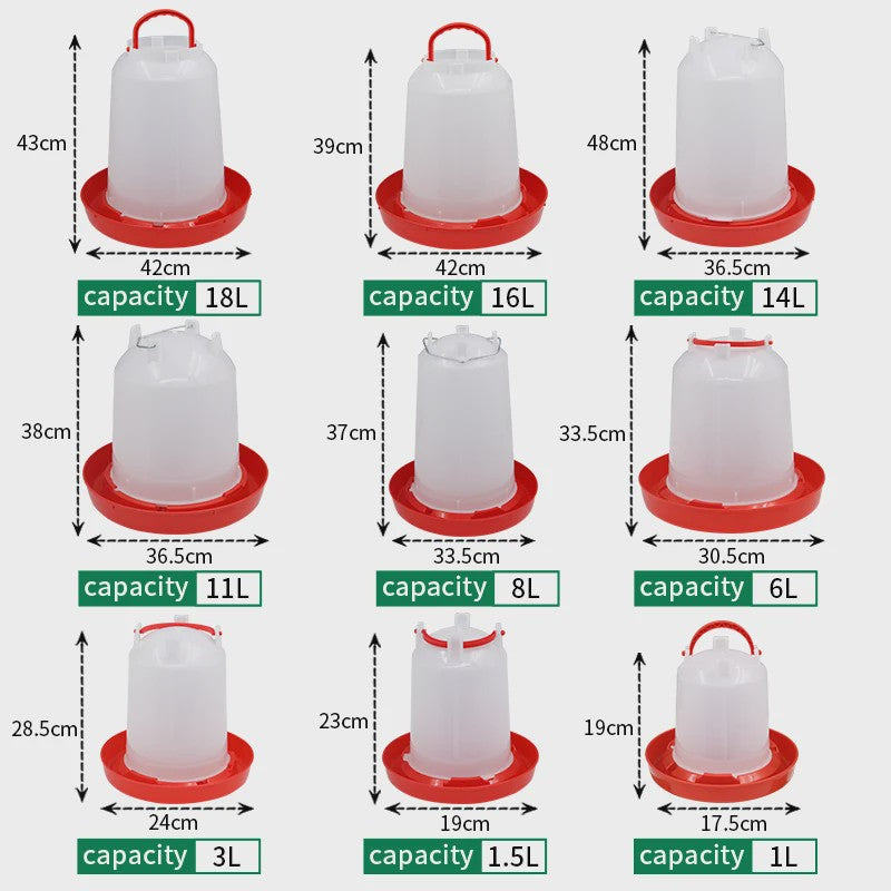Automatische Kippen Drinkbak - Plastic Voederapparaat - Diverse Maten (1L t/m 18L)