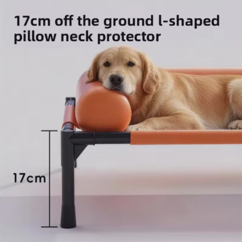 Verkoelend Hondenhok Bed met Kussen, Ademend Mesh, Wasbaar - Ideaal voor Binnen, Buiten, Camping & Patio