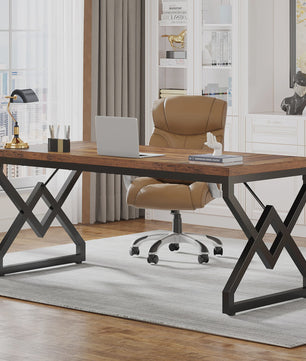 Tribesigns Bureau 160cm - Robuust Hout & Metaal - Ruim Werkblad