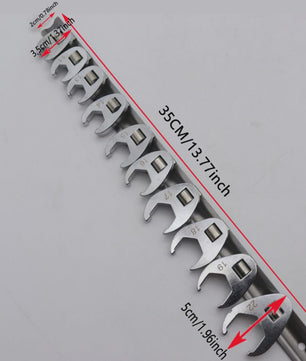 10-delige Metric Crowfoot Sleutelset 3/8" Aandrijving (10-22mm) - Chroom Vanadium Staal