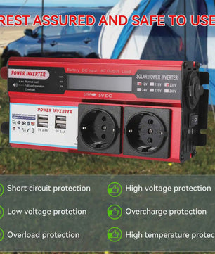 Krachtige 4000W/3000W Power Inverter: 12V DC naar 220V/230V AC met 4 USB & LED Display