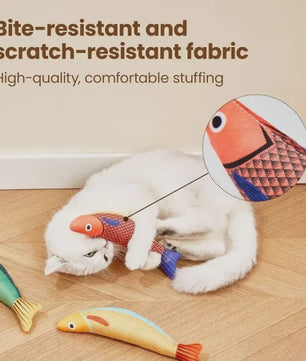 Interactieve Katten Speelgoed Vis met Catnip en Knettergeluid - Stimuleert Spelen en Tandenpoetsen