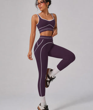 Dames Yoga Set: Seamless Crop Top & Hoge Taille Legging - 2-delig Sportpak