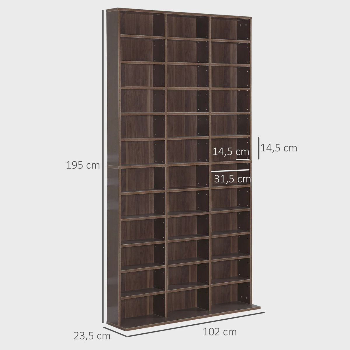 Ruime Boekenkast voor CD's en DVD's - 36 Vakken, 1116 CD's / 528 DVD's Opslag