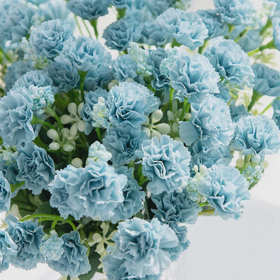 Kunstbloemen - 5 Takken Kleine Anjers (15 Bloemhoofden) - Decoratie voor Bruiloft, Kerst, Vaas