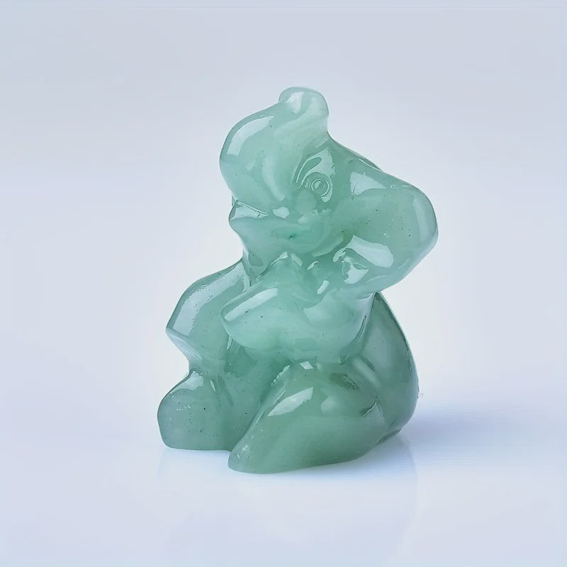 Handgesneden Kristallen Olifant - Natuursteen Decoratie & Meditatie Steen (3.5cm)