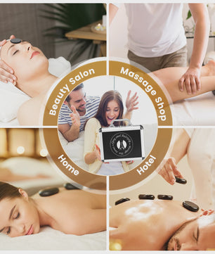 Professionele Hot Stone Massage Set met Verwarmer - 20 Stenen & Temperatuurregeling