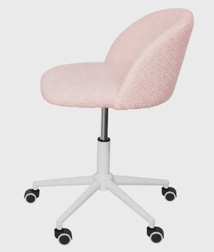 Stijlvolle Bureaustoel & Make-up Stoel met Schuimvulling en Verstelbare Hoogte - Roze, Wit of Grijs