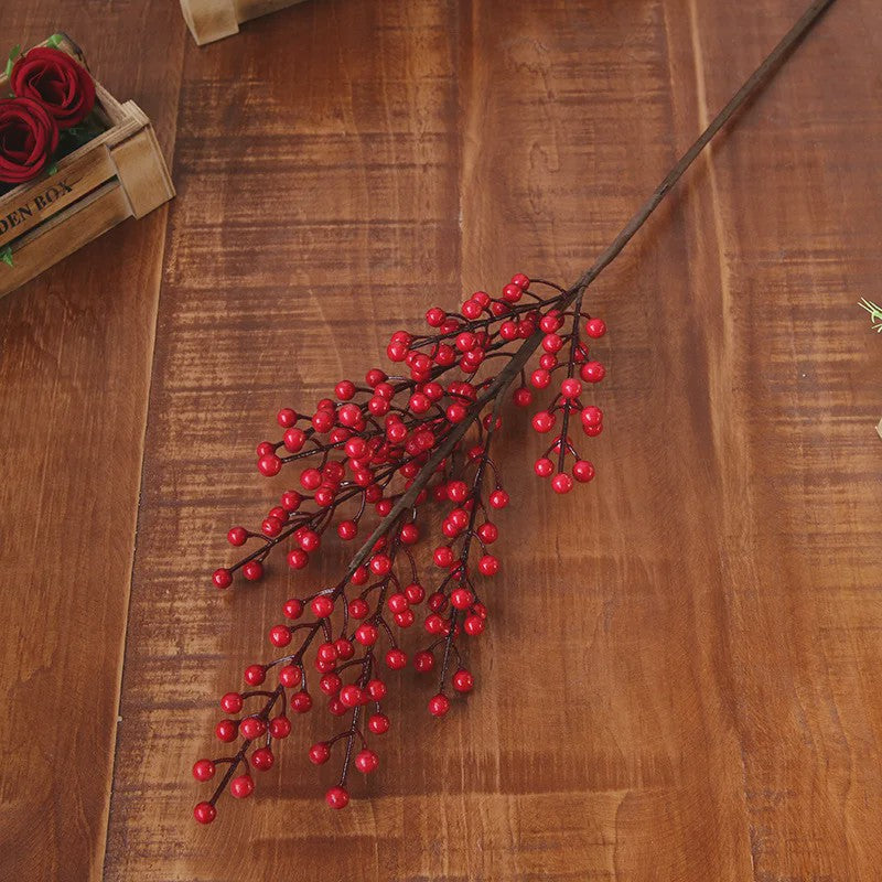 Decoratieve Takken met Rode Bessen en Gouden Bladeren - Chinees Nieuwjaar & Lente Decoratie