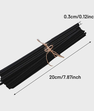 100 Stuks Rietstokjes voor Diffusers - 3mm x 20cm - Zwart, Wit & Naturel