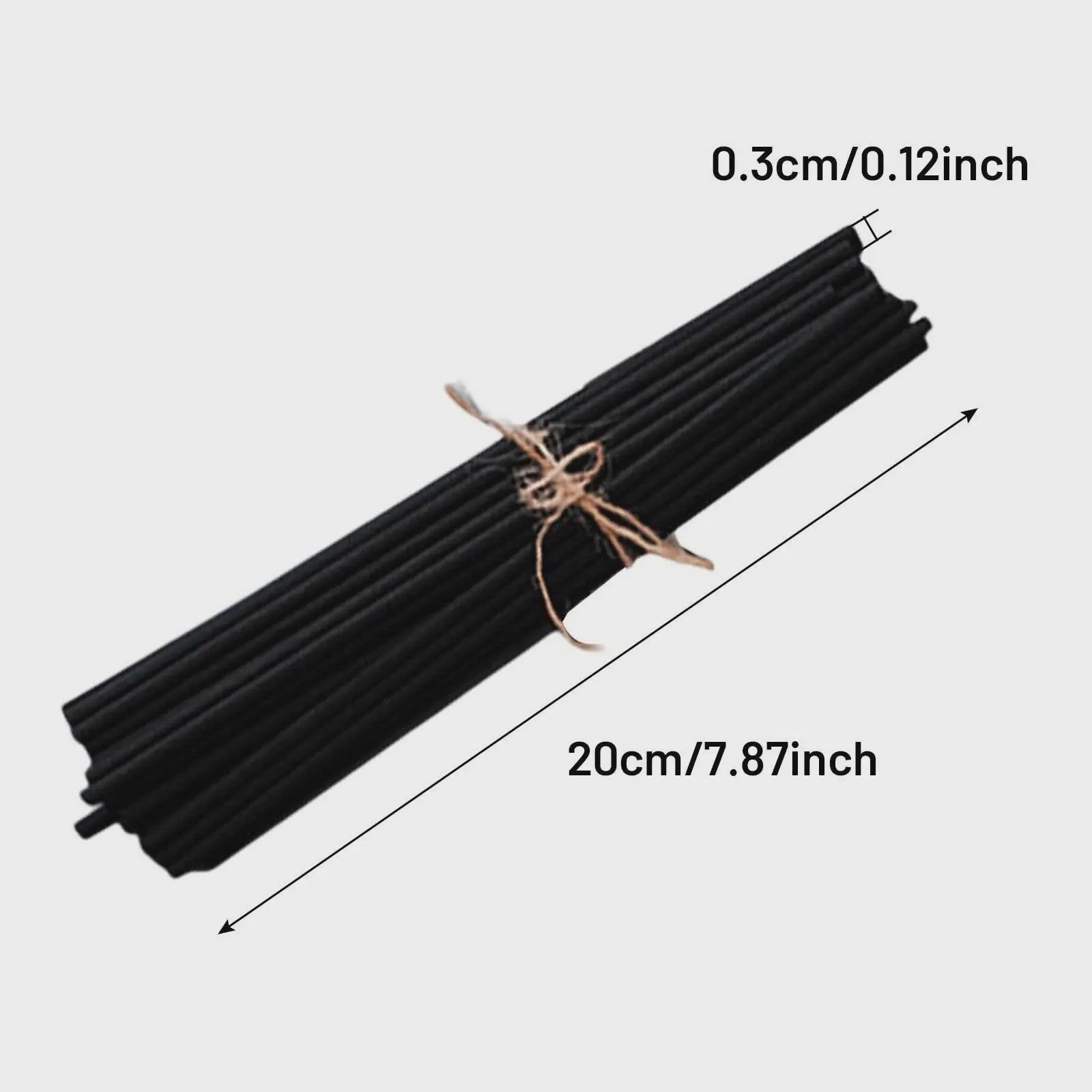 100 Stuks Rietstokjes voor Diffusers - 3mm x 20cm - Zwart, Wit & Naturel
