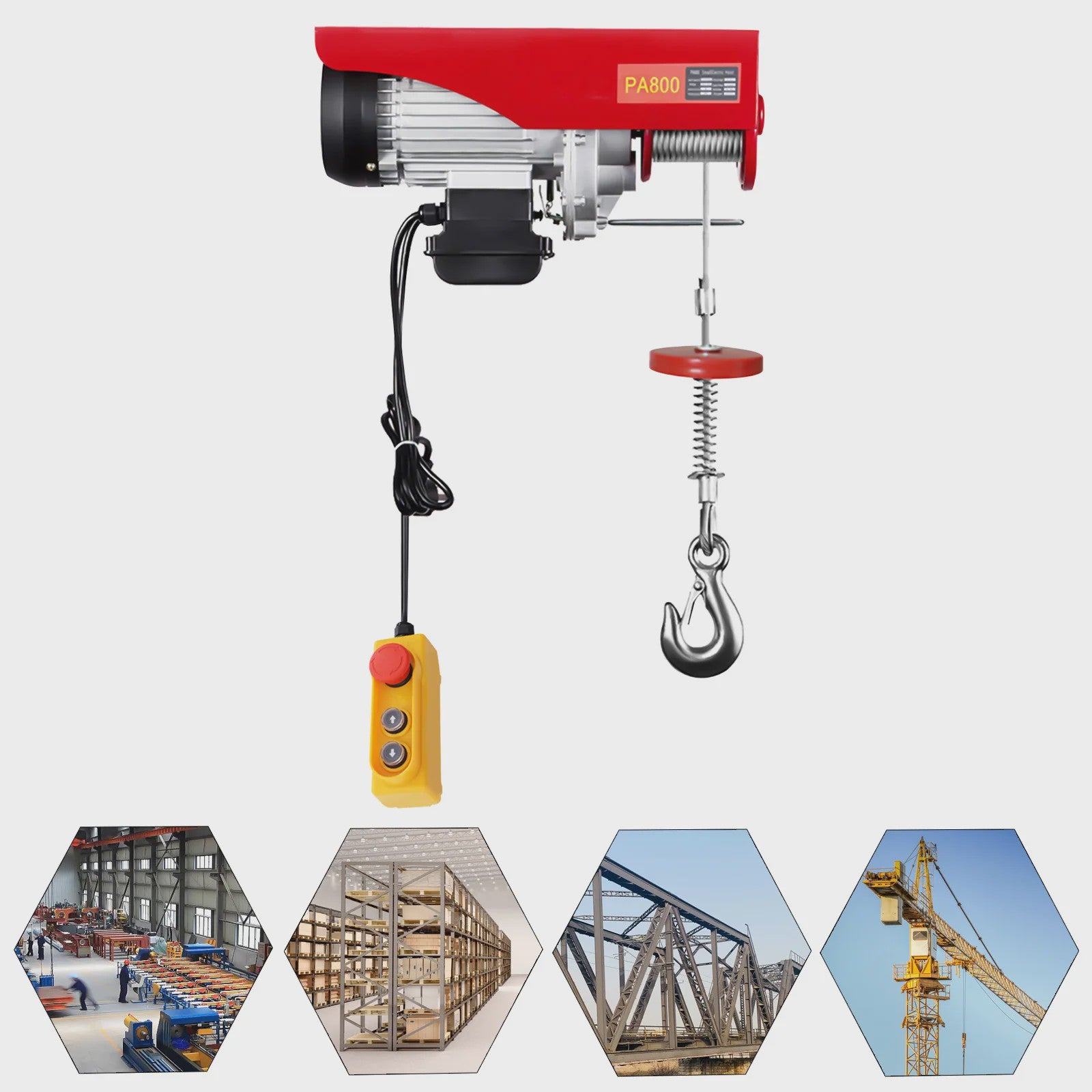 Elektrische Takel 800/1000kg - Krachtige Lier voor Werkplaats, Magazijn & Bouw