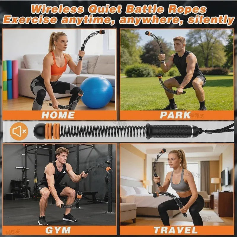 Touwloze Battle Rope met Verstelbare Weerstand: Full Body Workout voor Thuisgym