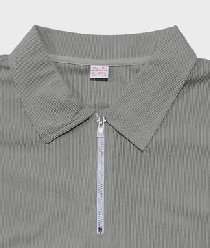 Zomer Heren Pak: Casual Short Sleeve Polo met Rits en Comfortabele Broek