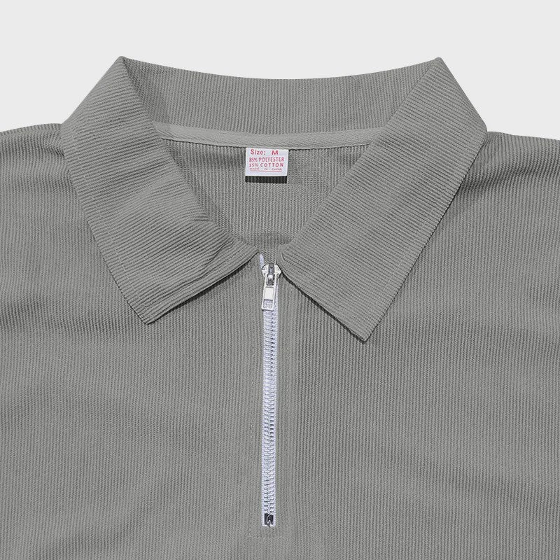 Zomer Heren Pak: Casual Short Sleeve Polo met Rits en Comfortabele Broek