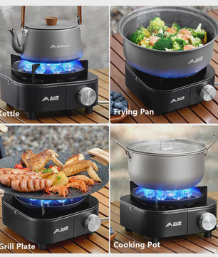 BISINNA Draagbare Camping Gasbrander 10000W - Krachtige Vlam voor Buiten Koken & Barbecue