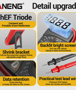 ANENG AN8205C Digitale Multimeter - AC/DC Spanning, Stroom, Weerstand Tester met LCD & Backlight