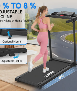 Opvouwbaar Loopband met APP Control, 2.0PK Motor, 8 Niveaus Incline & 12 Programma's - Compact Fitnessapparaat