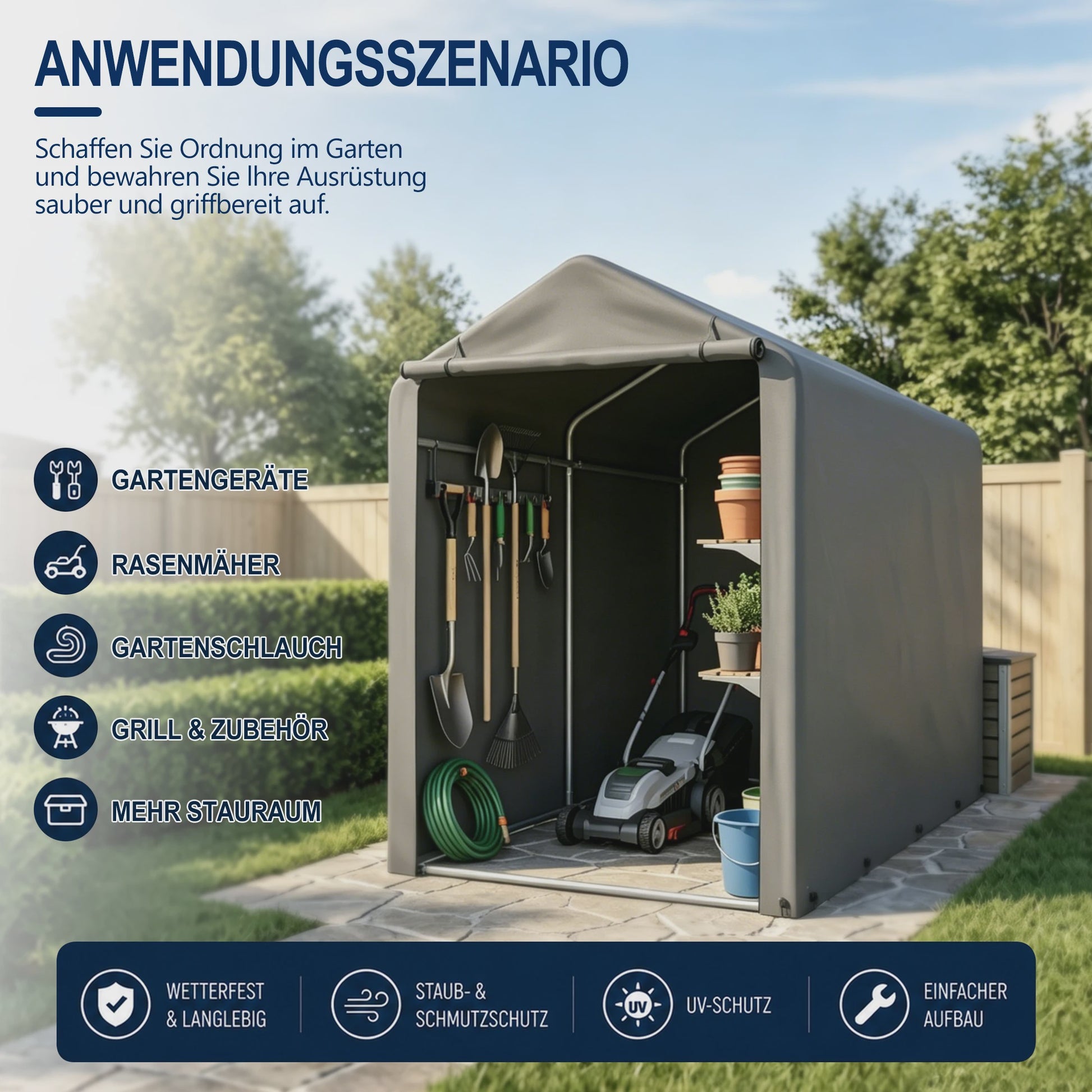 Robuuste Garage Carport 100x187x160cm - Waterdicht, UV-bestendig & Winddicht