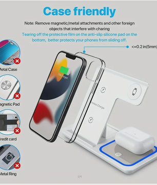 3-in-1 Opvouwbaar Draadloos Laadstation voor iPhone, Apple Watch & AirPods Pro - Snel Opladen