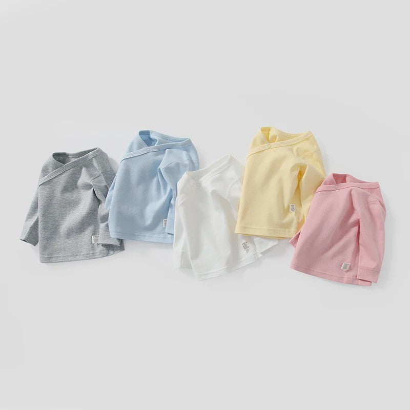 Newborn Baby Kimono Shirt Lange Mouw 100% Katoen - Makkelijk Aan & Uit