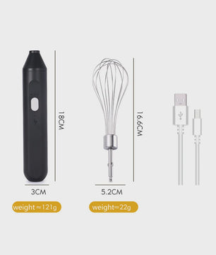 Draadloze Multifunctionele Garde: Compacte Handmixer met Melkopschuimer & Automatische Roerder