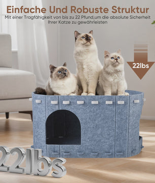 Dubbele Katten Tunnel met Uitneembare Wasbare Filtdelen - Comfort & Krabbescherming