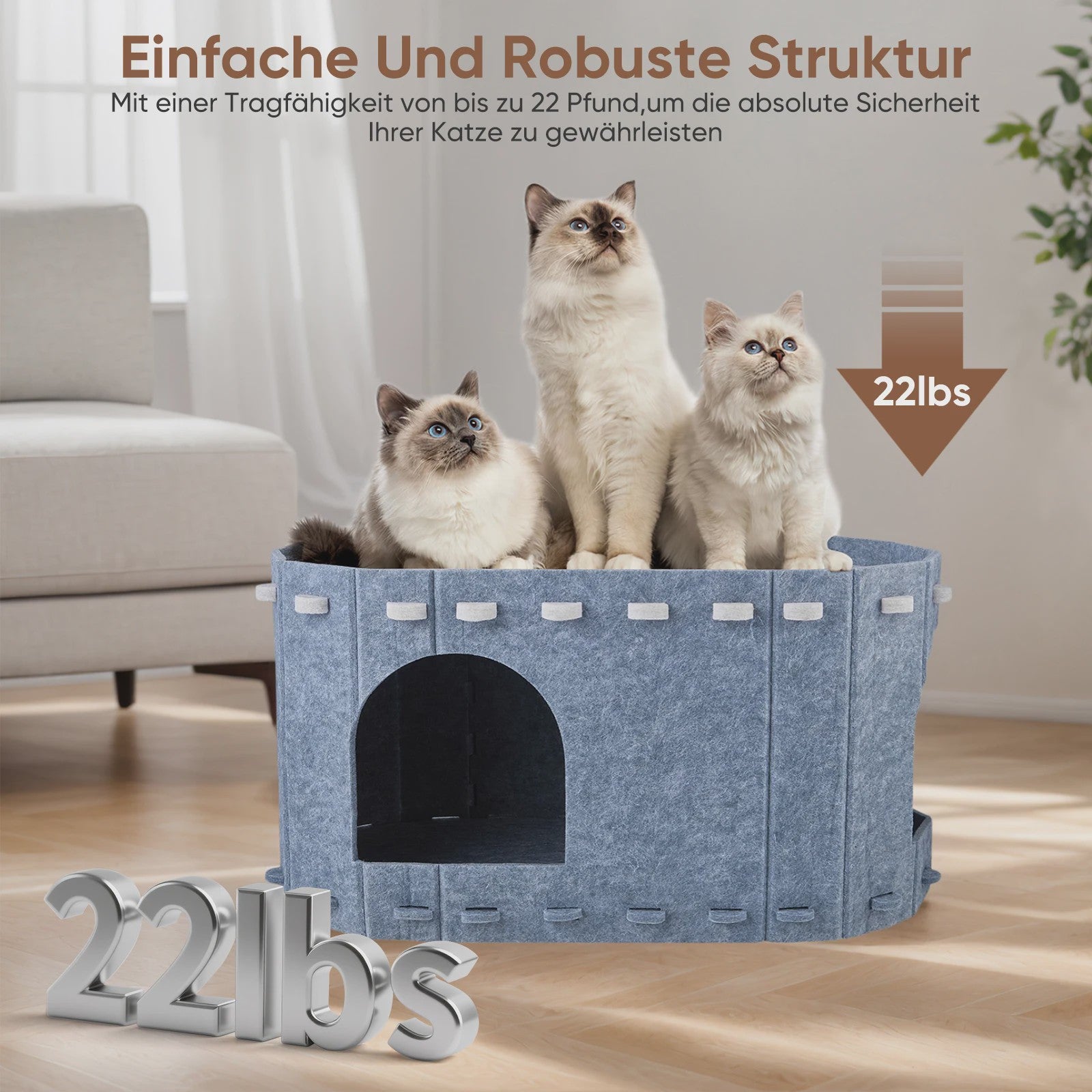 Dubbele Katten Tunnel met Uitneembare Wasbare Filtdelen - Comfort & Krabbescherming
