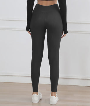 Dames Fleece Leggings - Hoge Taille, Thermo, Flared Model voor Winter & Casual