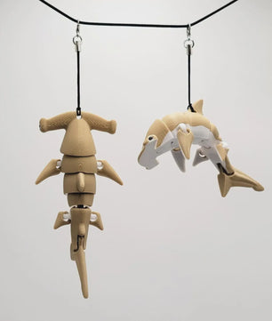 Flexibele Hamerhaai Sleutelhanger - 3D Verstelbare Haai Decoratie