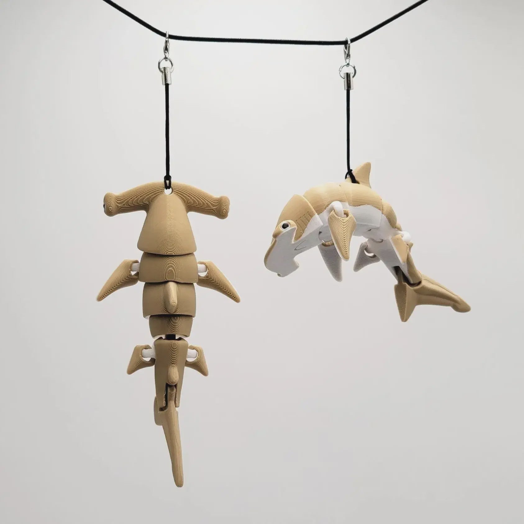Flexibele Hamerhaai Sleutelhanger - 3D Verstelbare Haai Decoratie