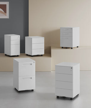 Mobiele Archiefkast op Wielen met 4 Lades en Slot - Metaal