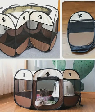 Octagonale Kattenren - Waterdicht & Krasbestendig - Opvouwbare Tent voor Kittens en Katten