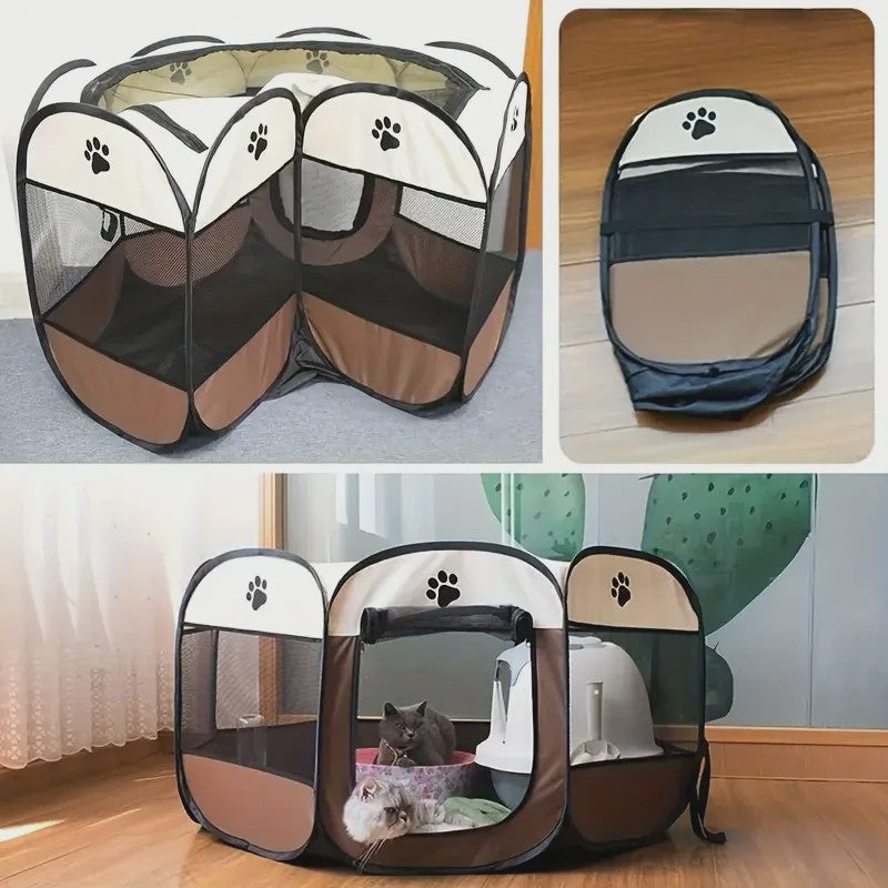 Octagonale Kattenren - Waterdicht & Krasbestendig - Opvouwbare Tent voor Kittens en Katten
