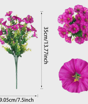 Kunstbloemen Ochtendgloren met Eucalyptus - UV-bestendig, 2/4 Stuks