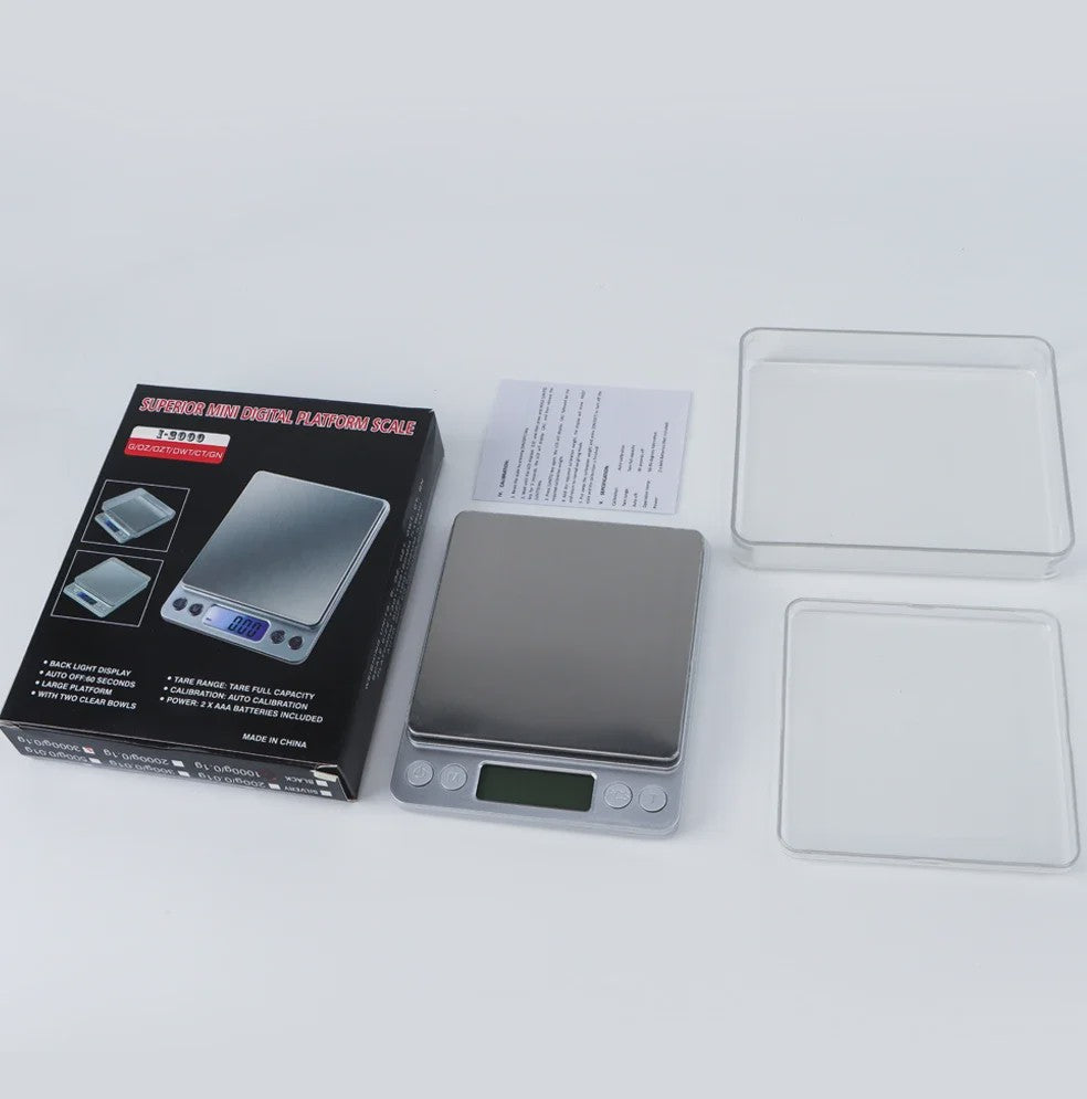 Precisie Digitale Weegschaal - Luxe RVS Platform met LCD Display