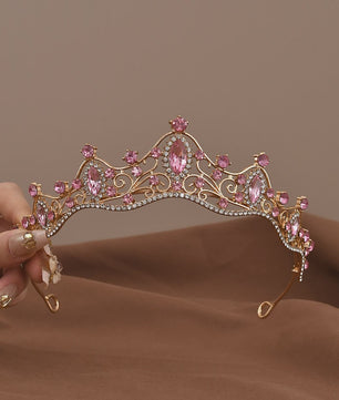 Vintage Barok Kristallen Tiara Kroon met Strass - Bruids & Feest Haaraccessoire