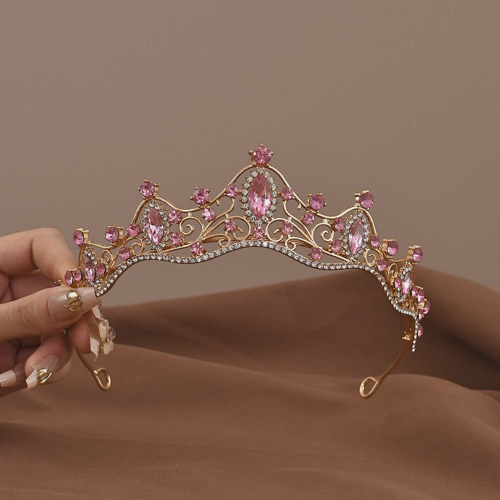 Vintage Barok Kristallen Tiara Kroon met Strass - Bruids & Feest Haaraccessoire