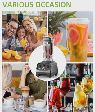 BioloMix 2200W Krachtige Blender met Timer & 2L BPA-vrije Kan - Heavy Duty Mixer