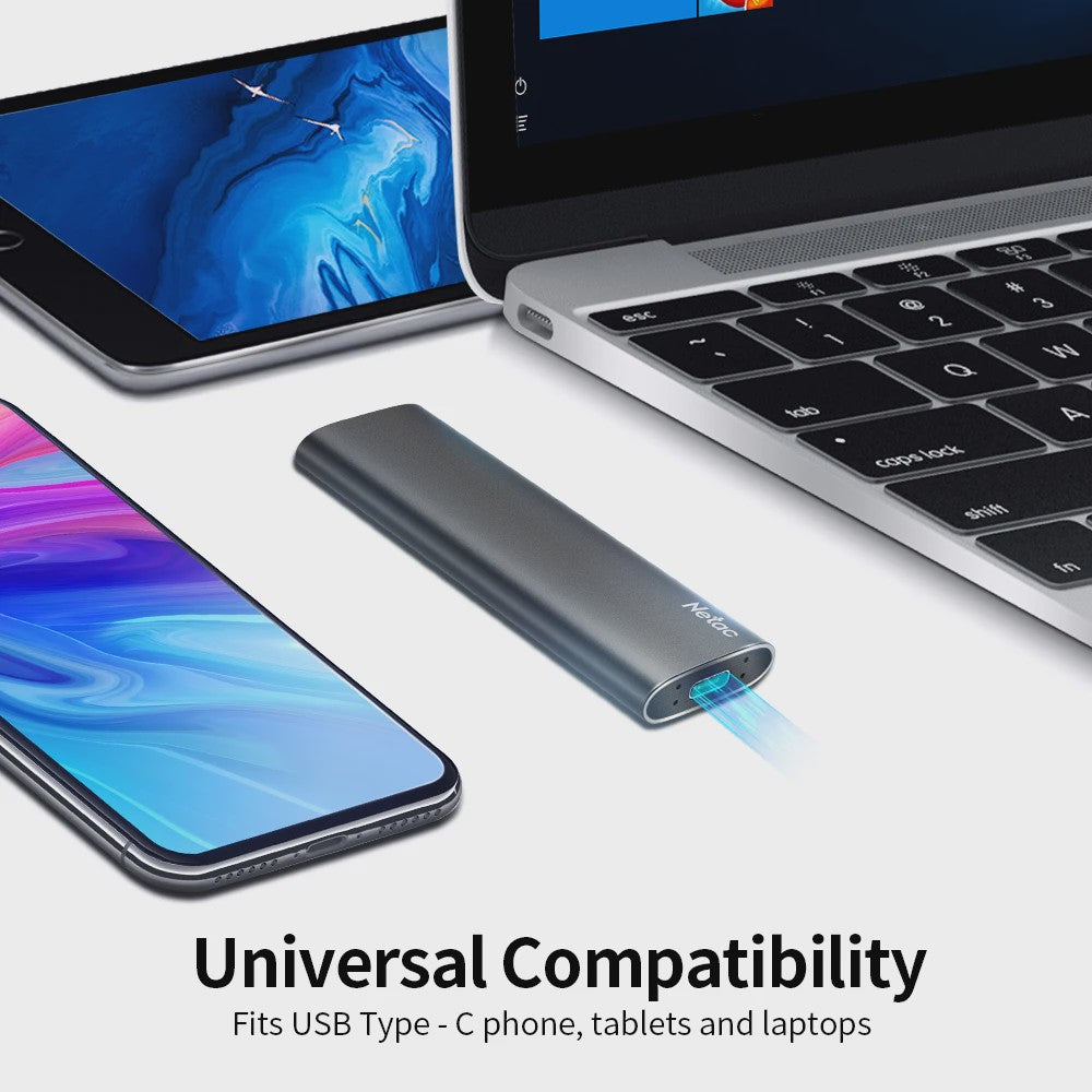 Netac Externe Draagbare SSD 500GB - 2TB | 550MB/s USB 3.2 | Compact & Snel