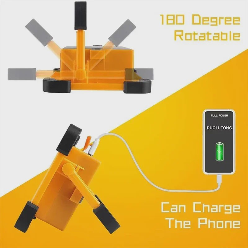 Draagbare Zonne-energie Campinglamp met Statief - Oplaadbaar LED Werklicht voor Noodgevallen