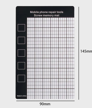 Magnetische Schroefmat voor Telefoonreparatie - 145x90mm Geheugenwerkpad met Maattabel