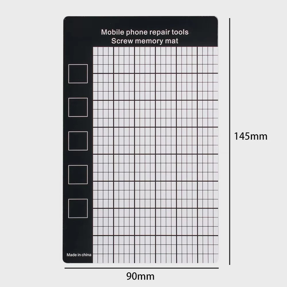 Magnetische Schroefmat voor Telefoonreparatie - 145x90mm Geheugenwerkpad met Maattabel