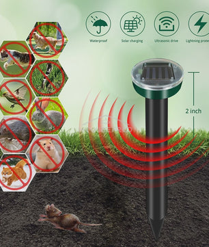 Solar Ongedierteverjager Sonic Ultrasoon - Mollen, Muizen & Knaagdieren Wekker