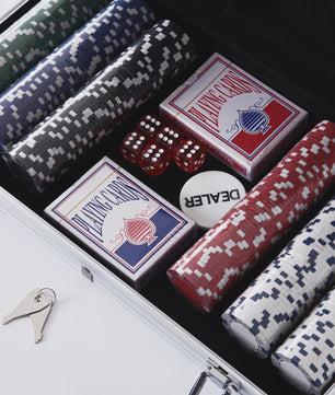 Complete Poker Set met 300 Chips, Kaarten en Aluminium Koffer