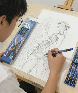 Set van 12 K-Pop Hantrix Tekenpotloden - Schattig Cartoon Design voor Kinderen