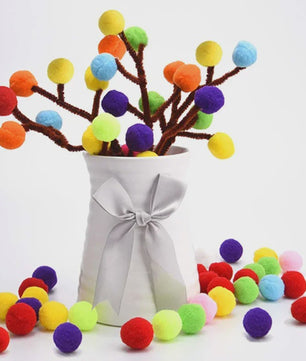 Mix van Zachte Pompoms (8-30mm) voor Knutselen, Decoratie & Speelgoed