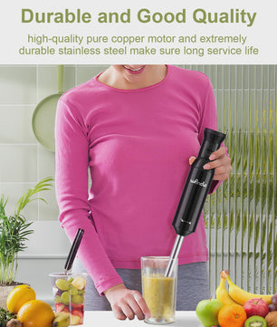 Krachtige Wancle Staafmixer 600W: Multifunctioneel & Turbo voor Babyvoeding, Groenten en Vlees