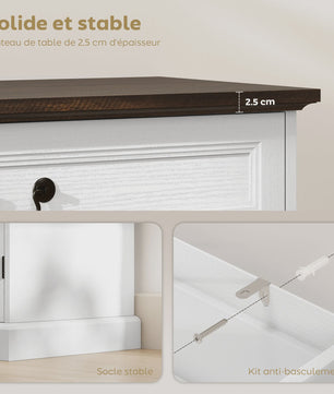 HOMCOM Buffetkast Woonkamer - 4 Deuren, 2 Lades, Verstelbare Planken & Rustieke Stijl